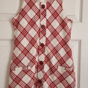 Hartstrings Girls Red Plaid Christmas Jumper Dress Size 10